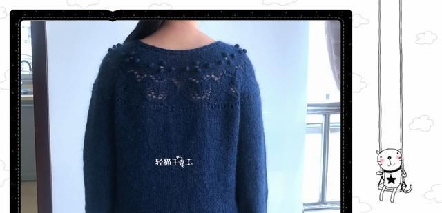  棒针@圆肩叶子花儿童棒针套头毛衣