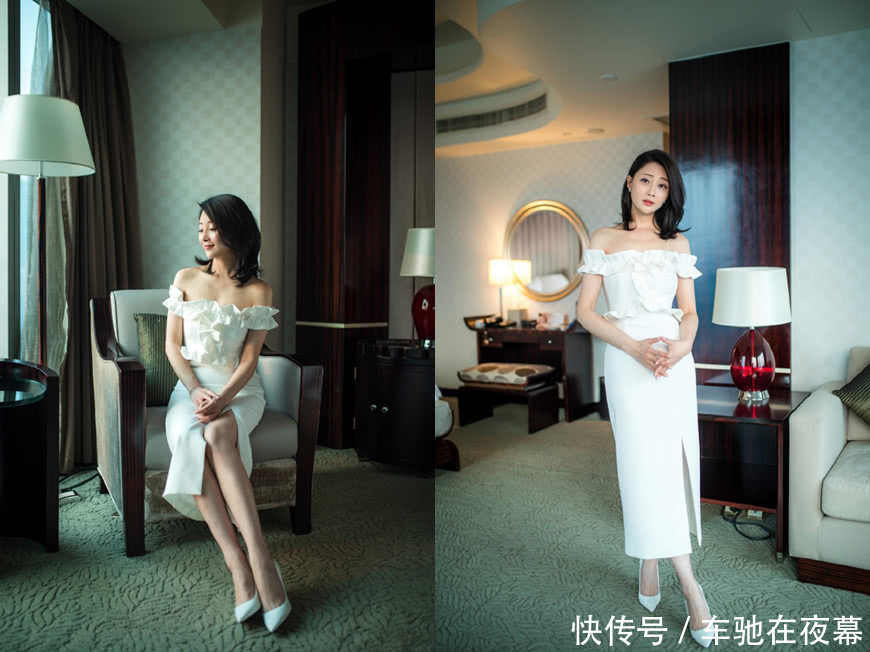 殷桃罕见现身，穿白色连衣裙好清新，38岁这样穿照样美得脱俗！