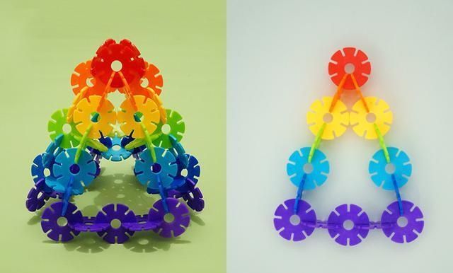 『认知』形状变变变,雪花片立体图形认知