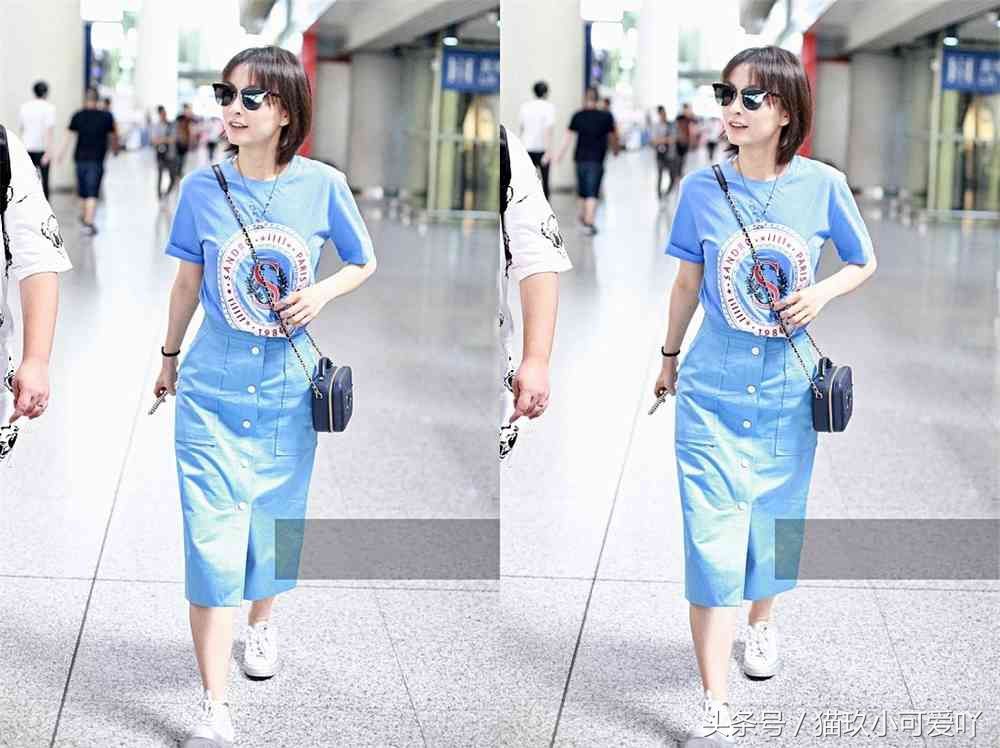 吴昕原来穿一身蓝那么好看!不好好穿鞋尽显慵懒风!网友:漂亮