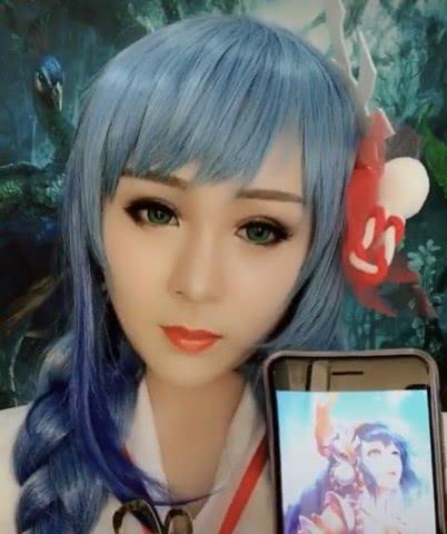 二次元姐姐仿妆王者荣耀大乔，网友：除了发型哪都不像