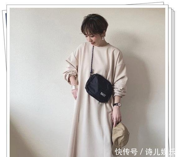  「春季造型」长款纯色连衣裙的春季穿搭look，新鲜的时尚日系风看你喜欢不