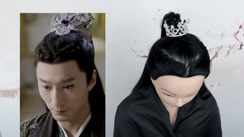  『古风』男士古风发型这样编，好看又帅气，古装发型编发教学图集