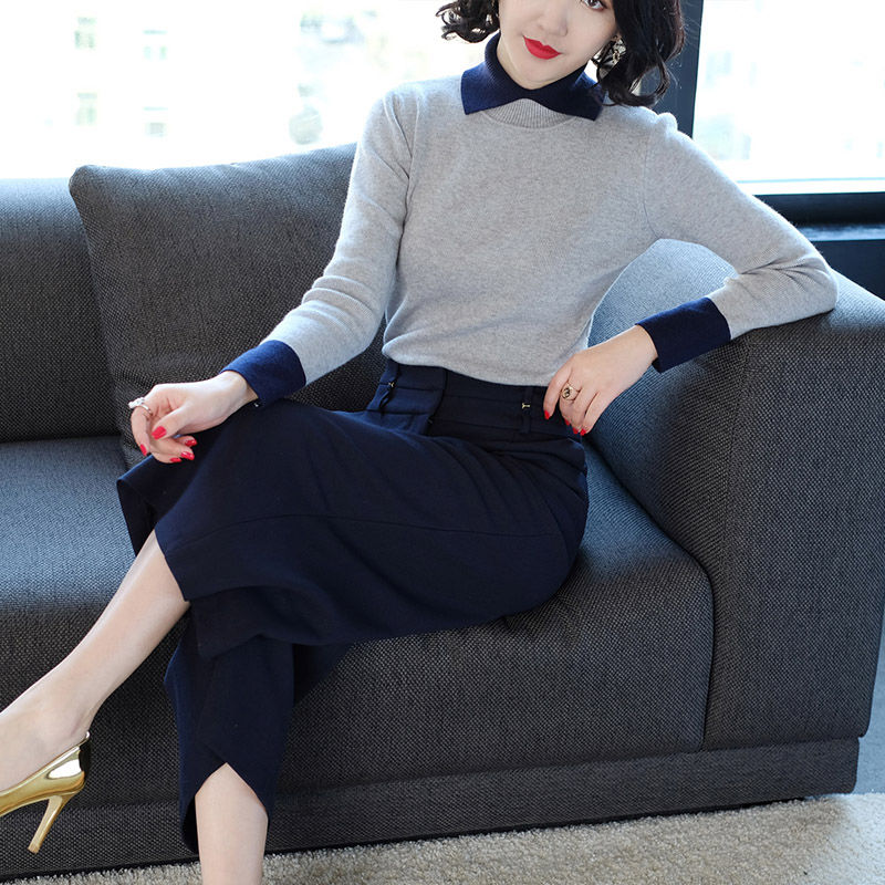 打底裤已经过时了，九月流行穿阔腿裤套装，洋气的不得了