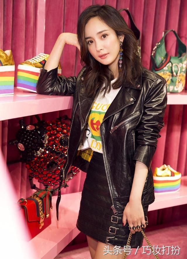 杨幂厉害了！皮衣造型太“惹眼”，一条裙子上绑了9条皮带