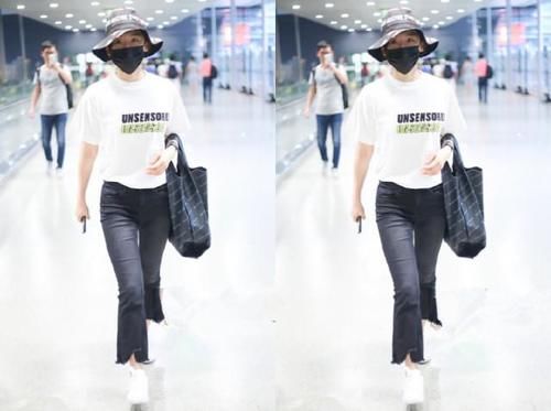 袁姗姗只不过是穿了条微喇裤，就像胖了20斤，网友：可惜了马甲线