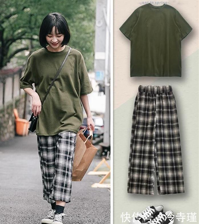 『T恤』好穿又简约的学生党穿搭,清新减龄有活力,打造可盐可甜青春少女