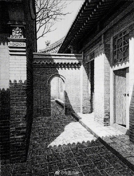 因圆珠笔画走红的山西小伙，又创作出唯美钢笔画！