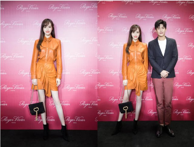 48岁李嘉欣与35岁唐嫣同穿橘色皮裙，网友:高级脸的正确打开方式