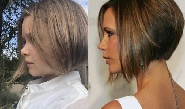 贝克汉姆为小七造型，短发“撞脸”维多利亚，侧脸像妈妈