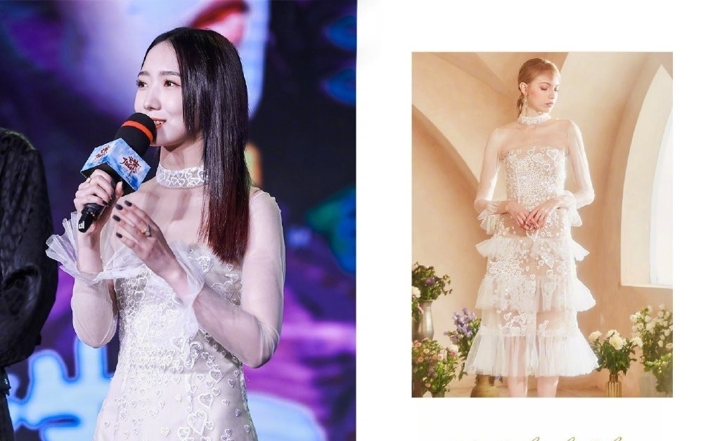 仙气■孟美岐穿3千6的裙子配短靴,身高虽不及李沁,可仙气十足成焦点