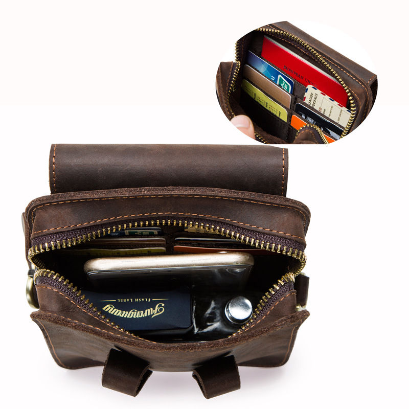 出门身份证、银行卡放口袋不安全，新出炉牛皮男包，防丢贼实用