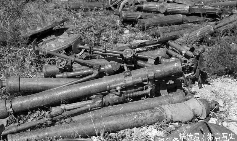 『武器』1950年美军死守韩国釜山激烈战争过后缴获大批武器