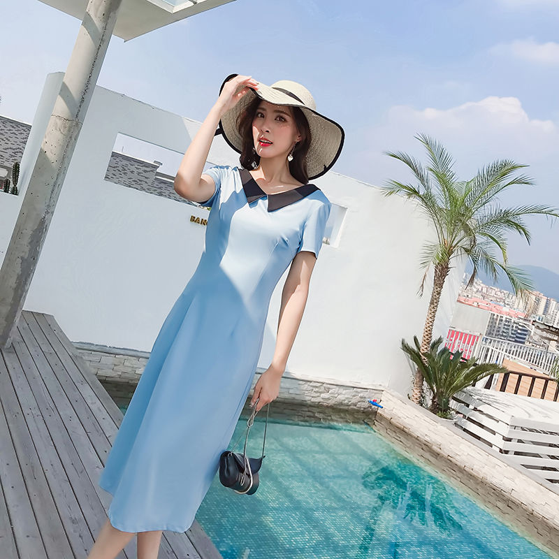 我的天~忒好看了!老婆居然买这种露背沙滩裙，穿上又白又嫩