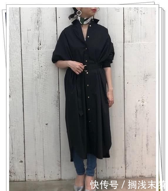 「春季造型」小黑裙别乱买!黑色衬衫连衣裙才更实用,24个春季日系造型示范