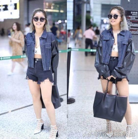 王菊真敢秀!穿拼接外套,敞怀不系扣,网友:短裤开到大腿根