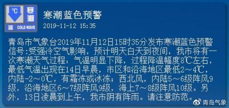  「到货」冷空气已“到货”！山东连发98个寒潮预警，明天早上最
