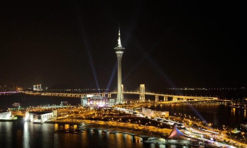 澳门地标建筑观光塔，338米高，让人心跳的空中蹦极你敢玩吗