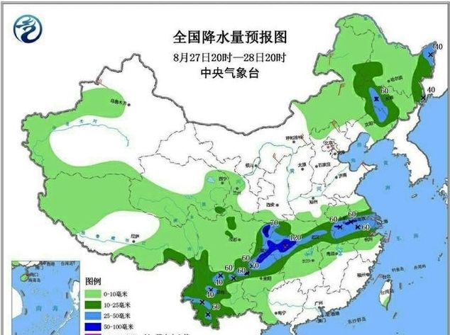  「天气」未来3天:8月27日晚上至30日，全国强降雨及风力重点天气