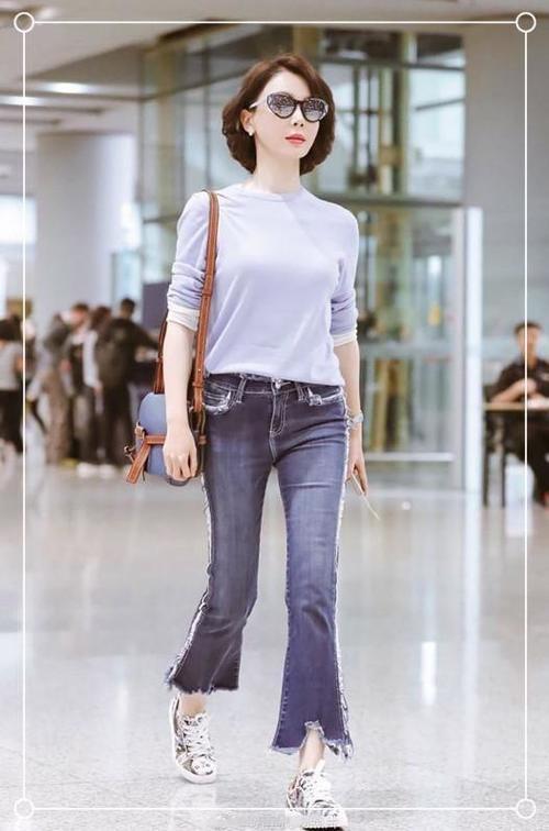 同穿紧身牛仔裤,当41岁的陈数遇到18岁的娜娜,你更欣赏哪