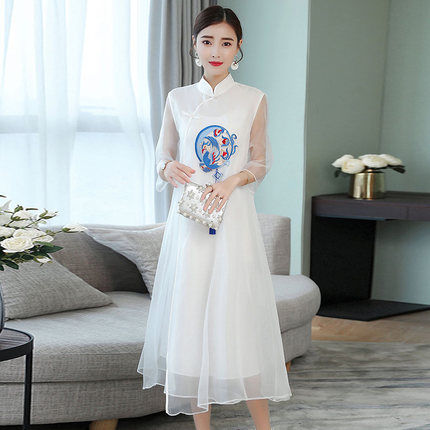 没有好身材也能穿得漂亮，中国风改良旗袍连衣裙，更显得高贵迷人