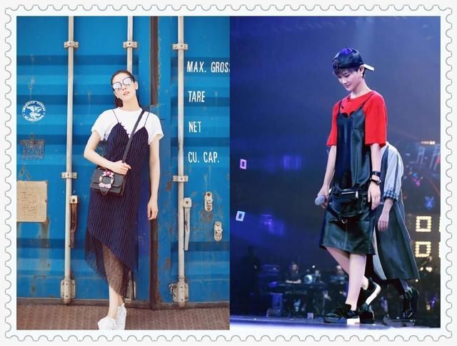 这真是李宇春吗?吊带裙配T恤女人味十足,撞上迪丽热巴也稳赢!