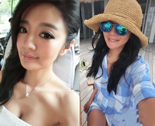 38岁安以轩身穿抹胸长裙，俯身弯腰上围傲人，网友:大饱眼福