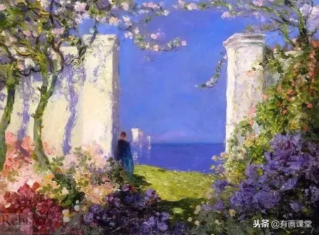 一组浓浓英伦风情的风景油画