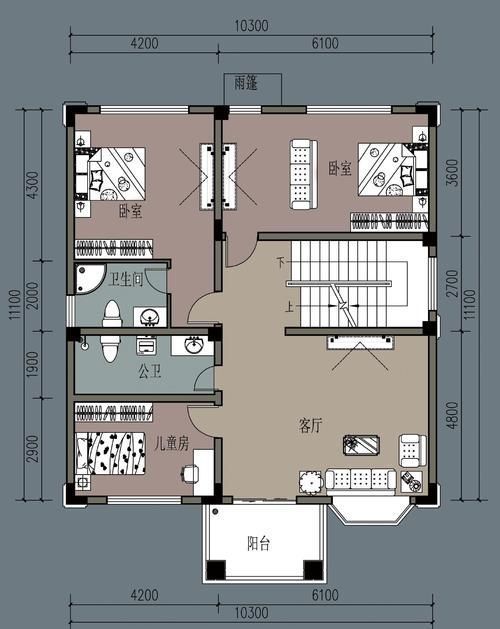  『都行』农村自建三层别墅，面宽10米，却有8室2厅，想住哪个房间睡觉都行