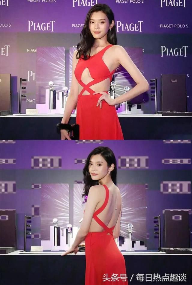 奚梦瑶最近疯狂秀美背，大胆穿衣超过柳岩