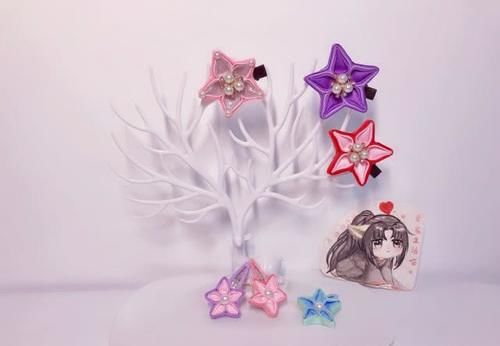  形状@你喜欢星星吗？用丝带做个星星发夹吧！