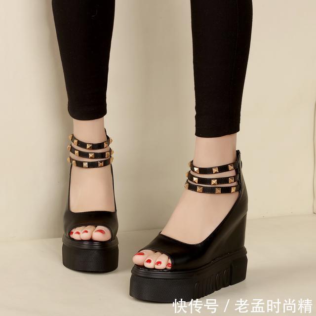 舒适:内增高鱼嘴鞋,给你舒适,轻松穿出女神魅力!