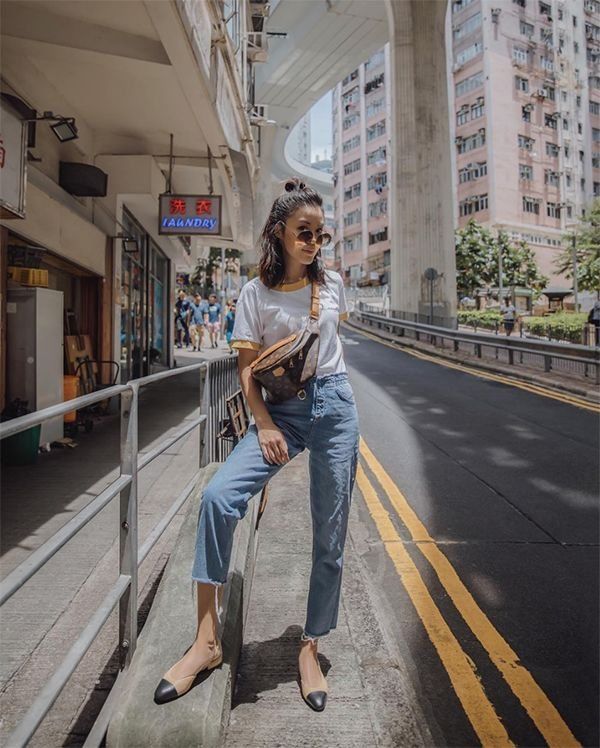  平底鞋+高腰裤穿得好，真没高跟鞋什么事了!