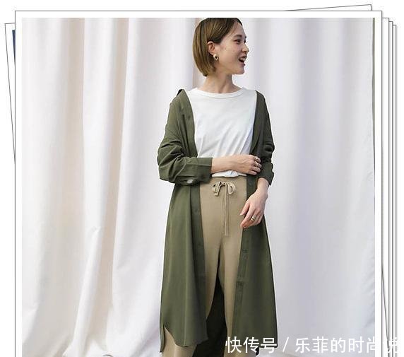  针织连衣@军绿色连衣裙完全不挑人！24种日系穿搭示范，放心享受春季时尚感