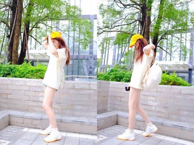 林允剪了个空气刘海，显嫩10岁不止，可看到她的腿我沉默了!