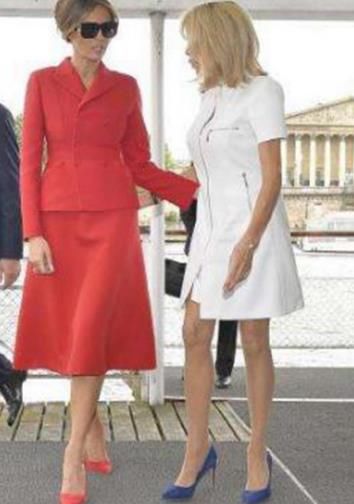 65岁的第一夫人“不服老”，凭借傲人身材吸睛，难怪马克龙会爱她