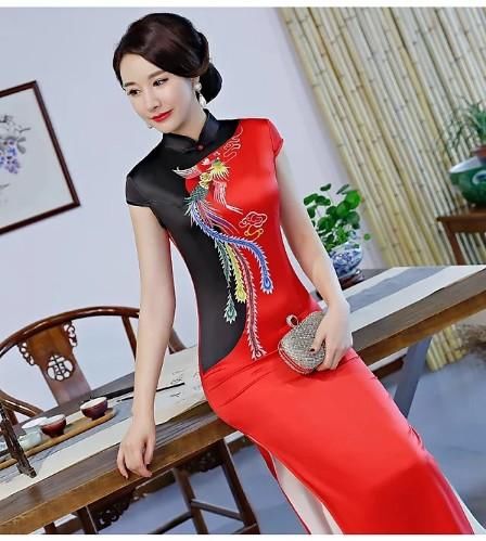 仿丝内衬旗袍裙，时尚美衣，精品女人必备！