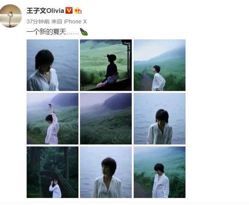 王子文穿白衬衫置身大自然中，个子太矮衣服当裙穿！网友：脸红了