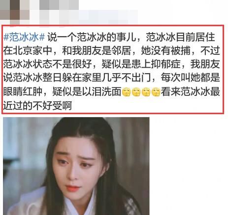 网爆范冰冰不堪负面争议患上抑郁症：没想到不服输的范爷竟垮了
