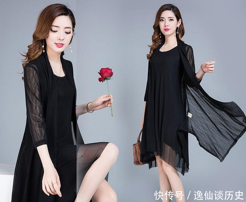 #轻松#新出的连衣裙两件套很时髦好看,高贵优雅,轻松展现女人魅力