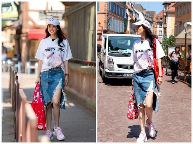 牛仔裙穿出时尚感的秘诀，原来全在上半身？选对以后轻松成焦点