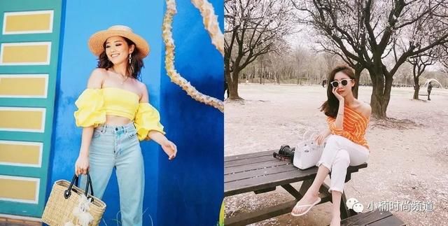 夏季必备一字领的三种风格穿搭，小露也可以性感又可爱！