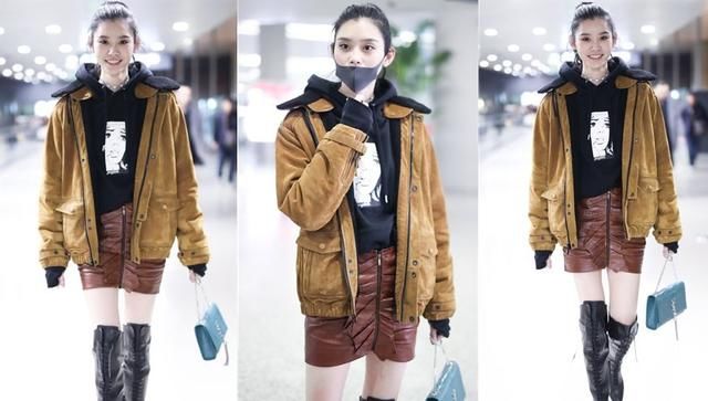 奚梦瑶太会穿搭胸以下全是腿!机场秒变T台,机场秀不得不服她!