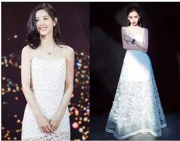 奶茶妹妹与杨颖穿白色吊带裙，网友:豪门的蝴蝶骨一般人可比不了