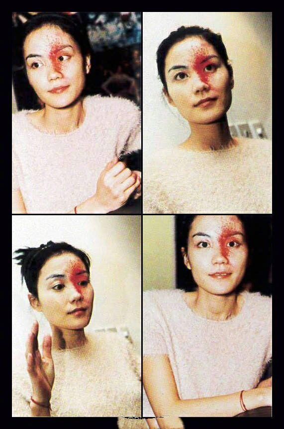 王菲时尚演唱会时尚造型 网友:往脸上涂“红墨水”是时尚?