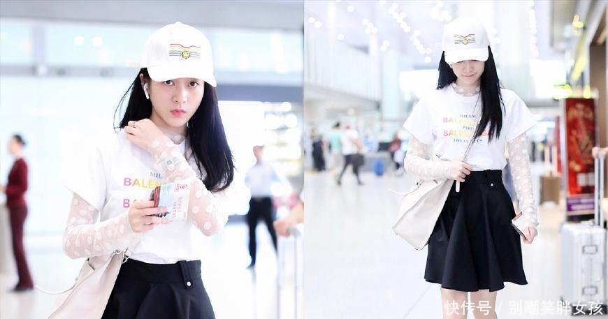 32岁江疏影现身, 粉衣粉裙里穿蕾丝, 美成少女示范!