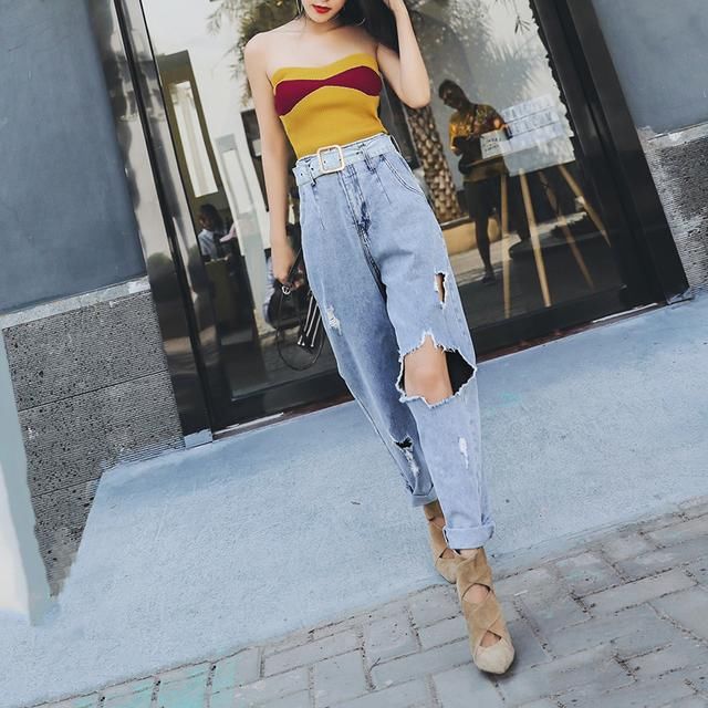 夏季新款高腰裤款式很新颖，出街美成风景，上班干练有型