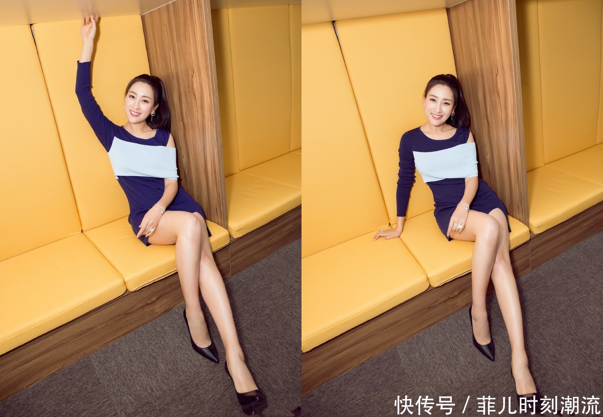 马苏现身机场，一条九分裤穿出小短腿，腿缝宽到能放下一个拳头！