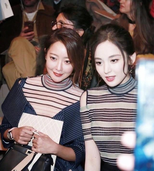 娜扎撞衫撞鞋韩国大美女金喜善，两人现场同框比美高低立见