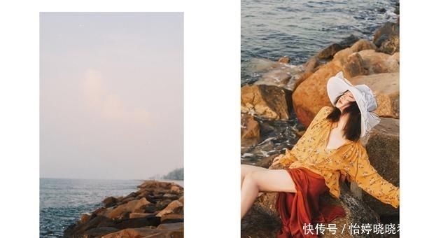  写真■小姐姐躺在海边礁石上，拍一组让人心动的沙滩写真